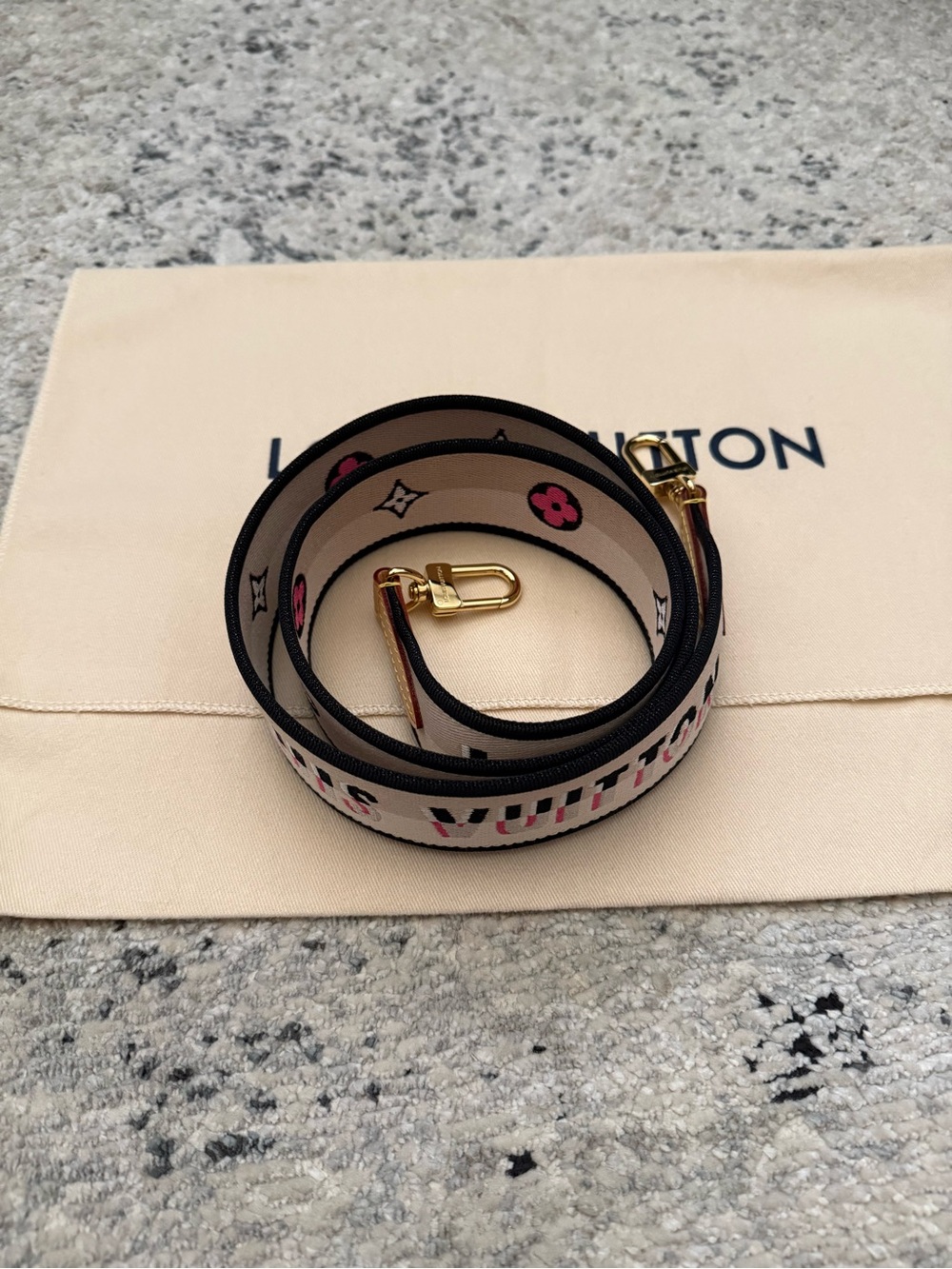 Louis Vuitton Jacquard Strap Only Color Black/Beige